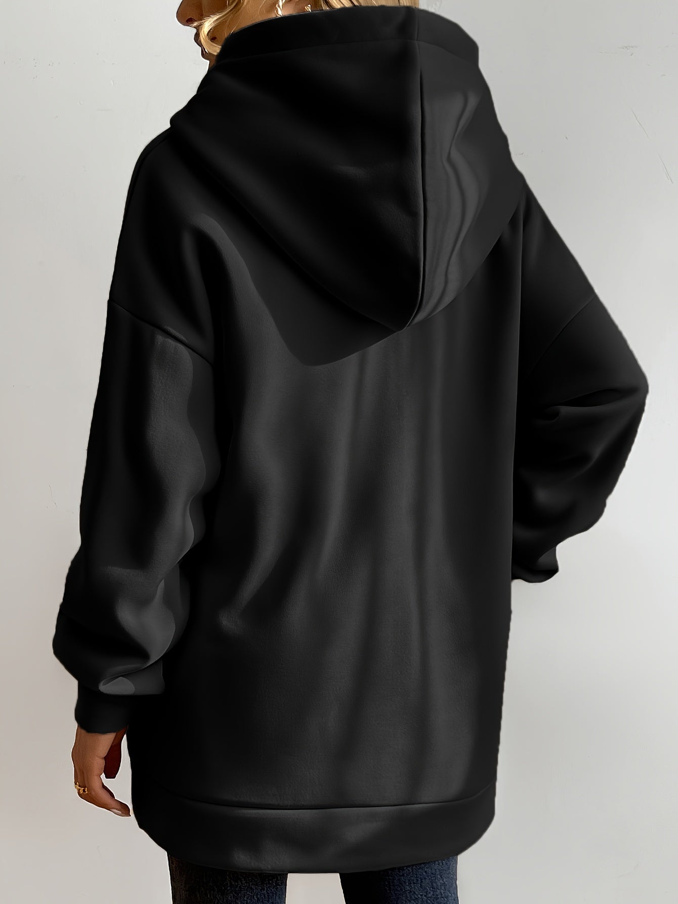 Dam Hoodie Sportig Dragkedja 100% Bomull-3