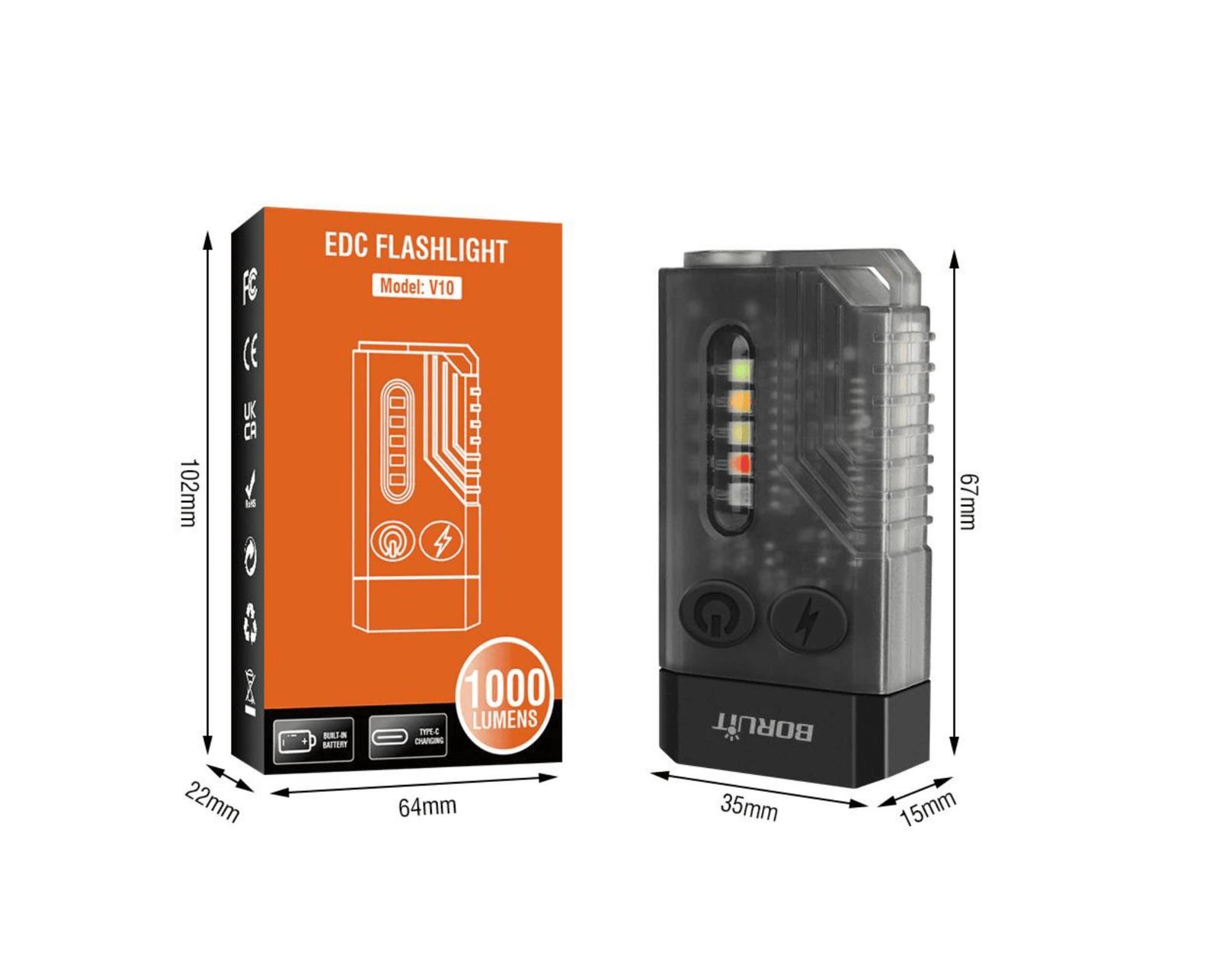 Uppladdningsbar Nyckelring Ficklampa