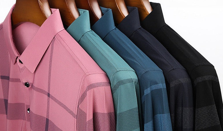 Slim-Fit Plaid Polo för män