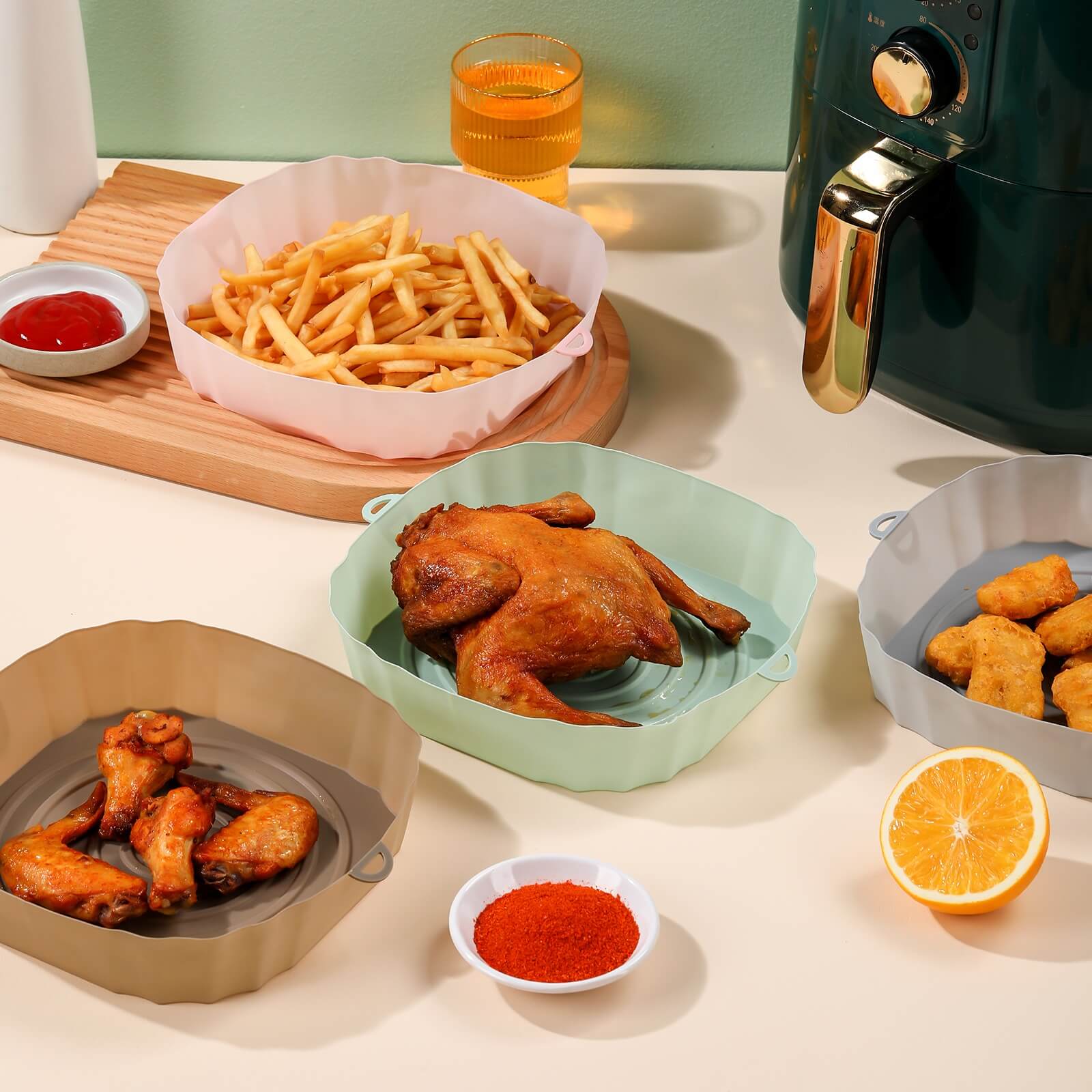 Återanvändbart silikonfoder för fritös