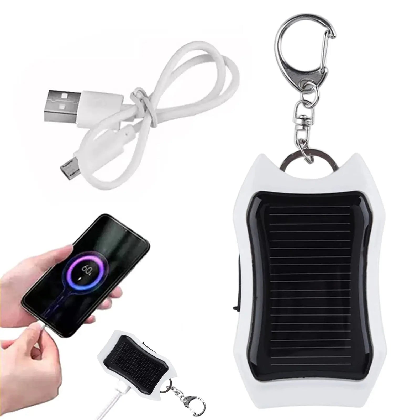 Solcellsficklampa Power Bank Nyckelring