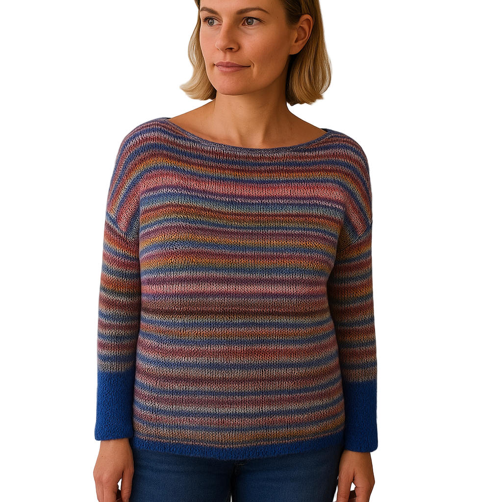 Kvinnors Randig Tröja | Mjuk Stickad Design | Avslappnad Passform för Vardagligt Bruk