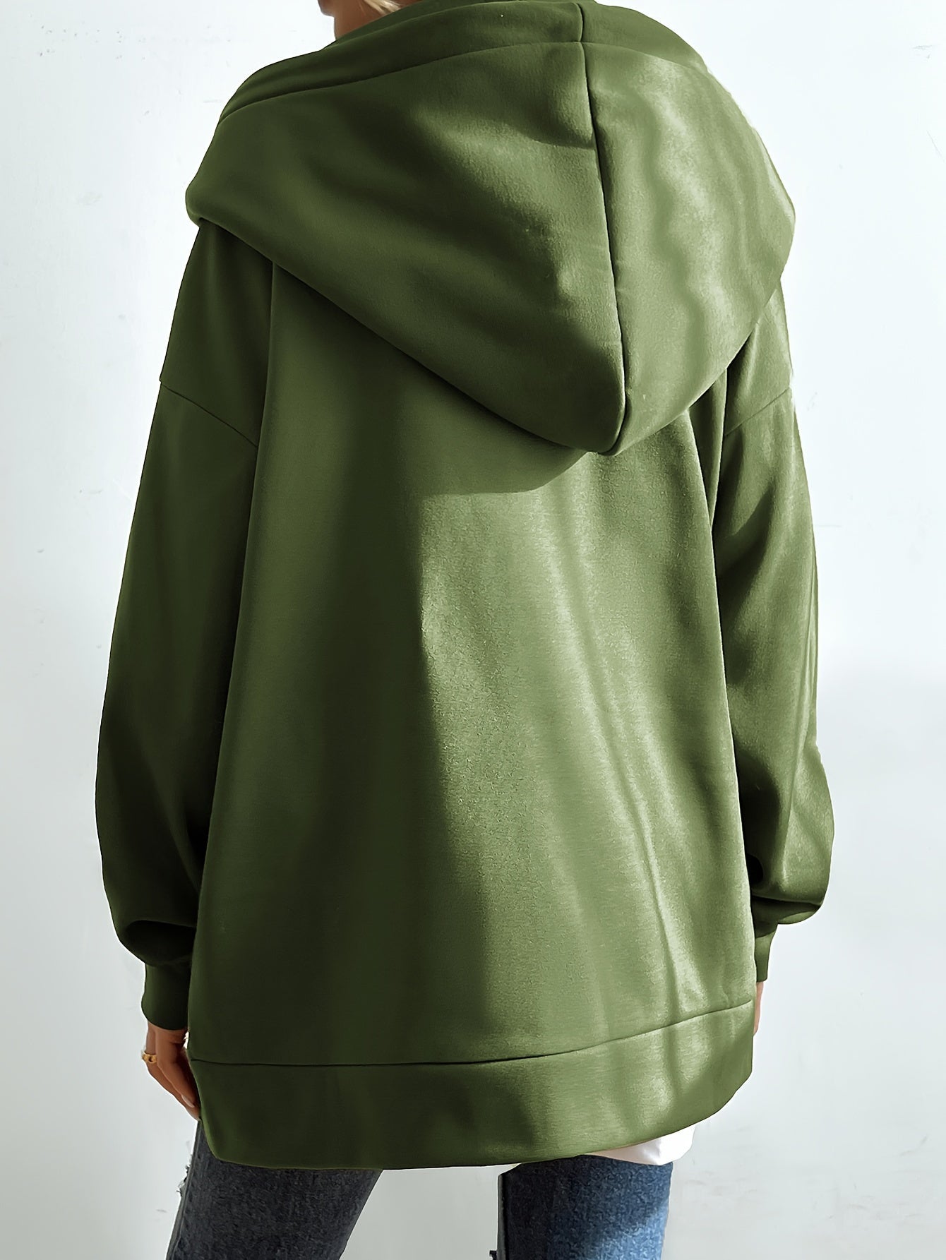 Dam Hoodie Sportig Dragkedja 100% Bomull-6