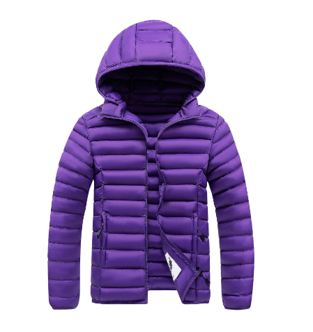 Lätt huva pufferjacka för kvinnor