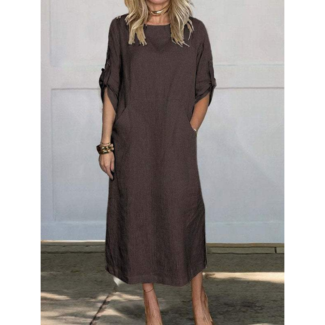 Variant image for Dam Maxiklänning Avslappnad Passform 100% Bomull Tidlös Design-25