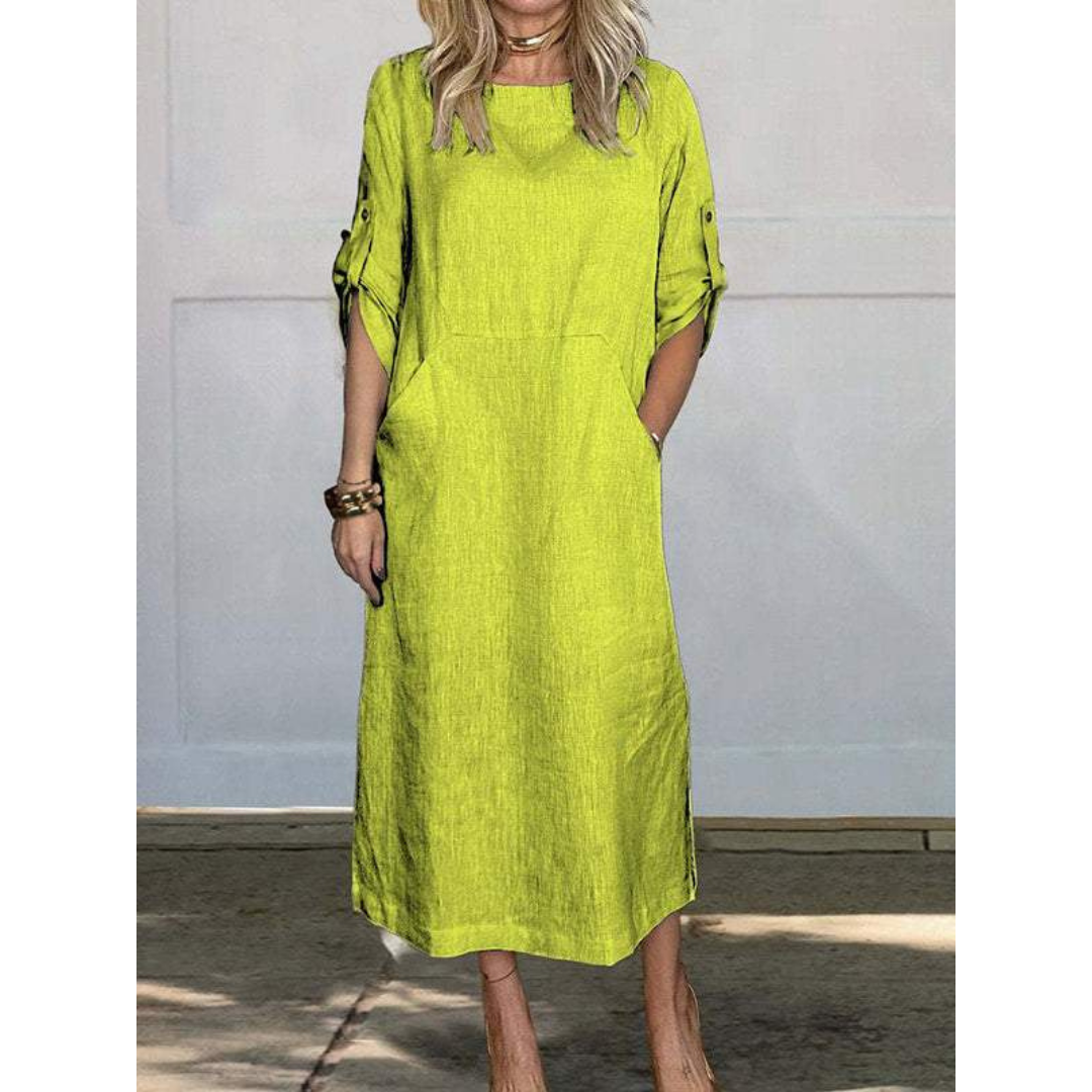 Variant image for Dam Maxiklänning Avslappnad Passform 100% Bomull Tidlös Design-31