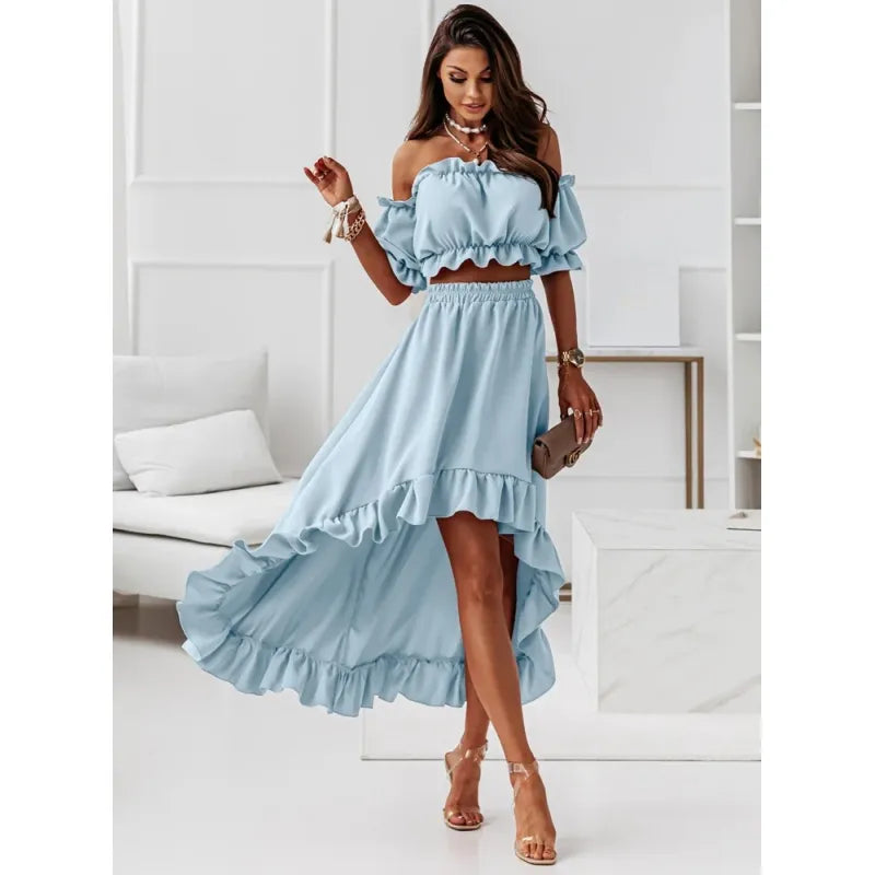 Variant image for Dam Maxiklänning Rufsad Stil Polyester För Vår Och Sommar-17