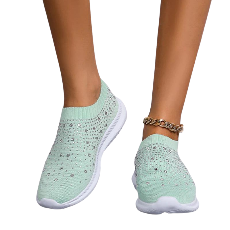 Andningsaktiva sneakers i mesh för kvinnor