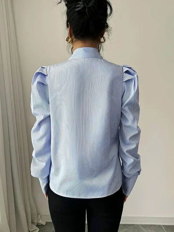 Dam Skjorta Elegant Randig 100% Bomull-6