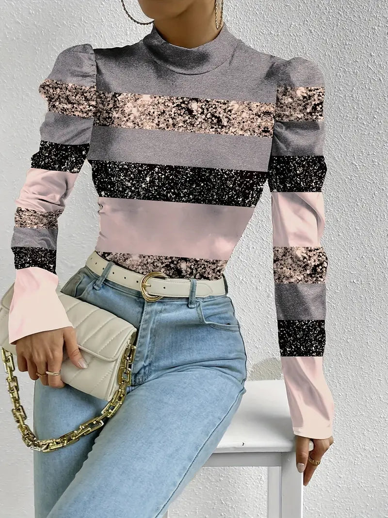 Variant image for Dam Satin Top Blommönster Elegant-36