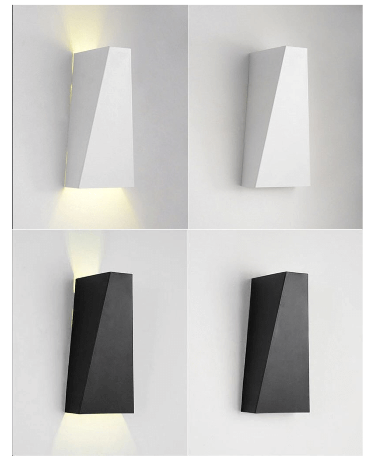 Minimalistisk geometrisk vägglampa
