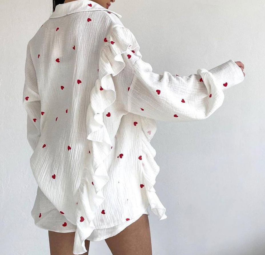 Herrskjorta och Shorts Set Trendig Design 100% Bomull-2