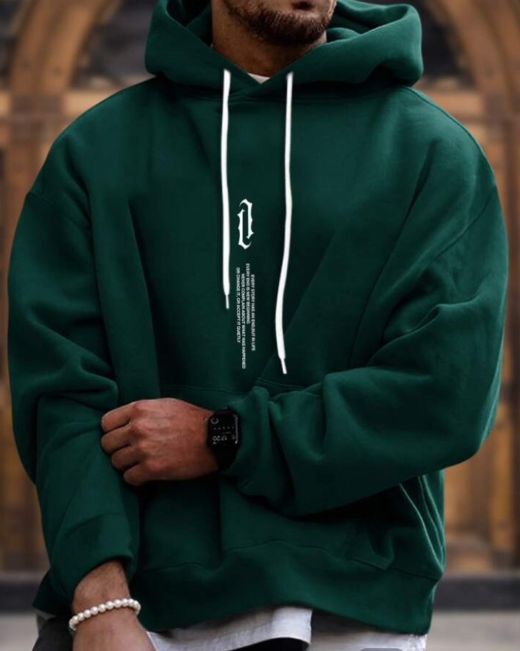 Hoodie Herr Elegant Mjuk 100% Bomull 2