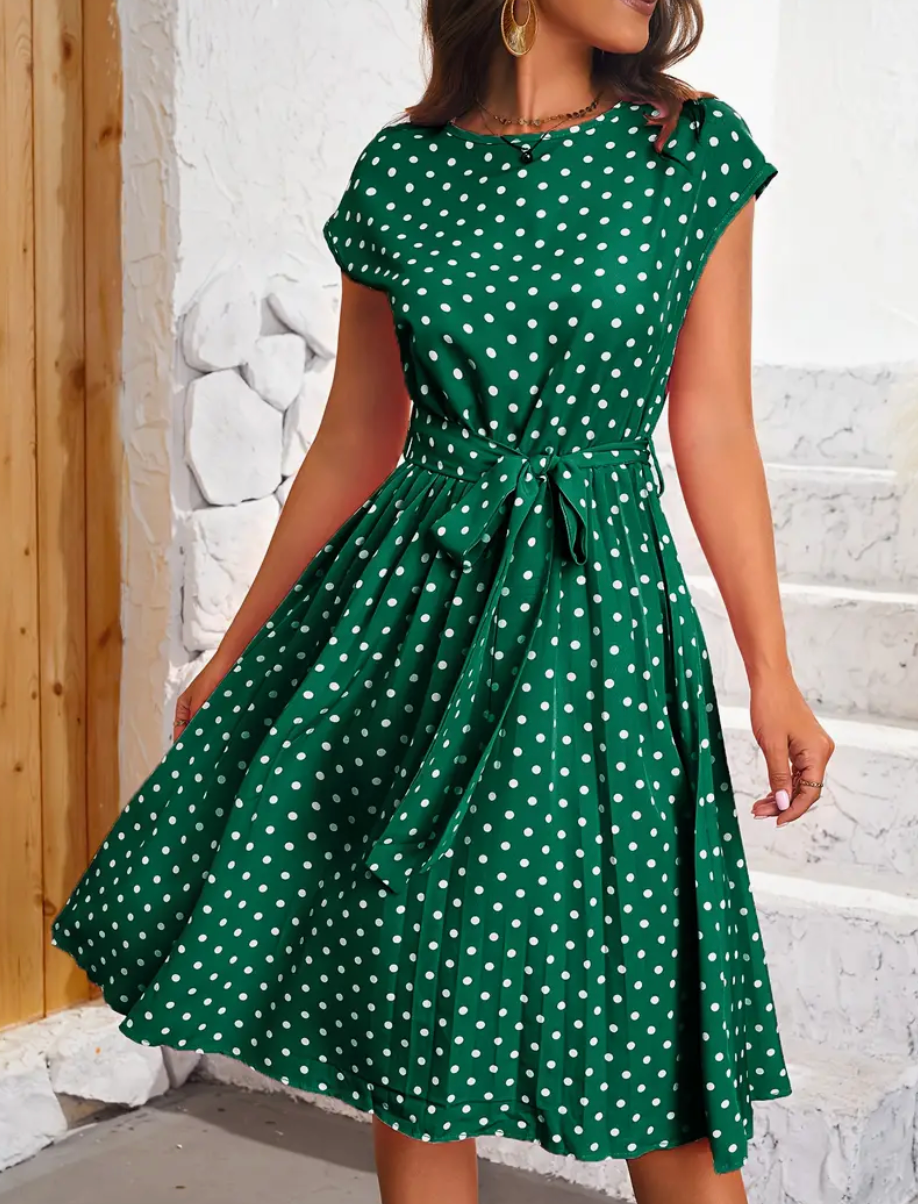 Variant image for Damklänning Retro Chic Polka Mönster Flödande Polyester-19