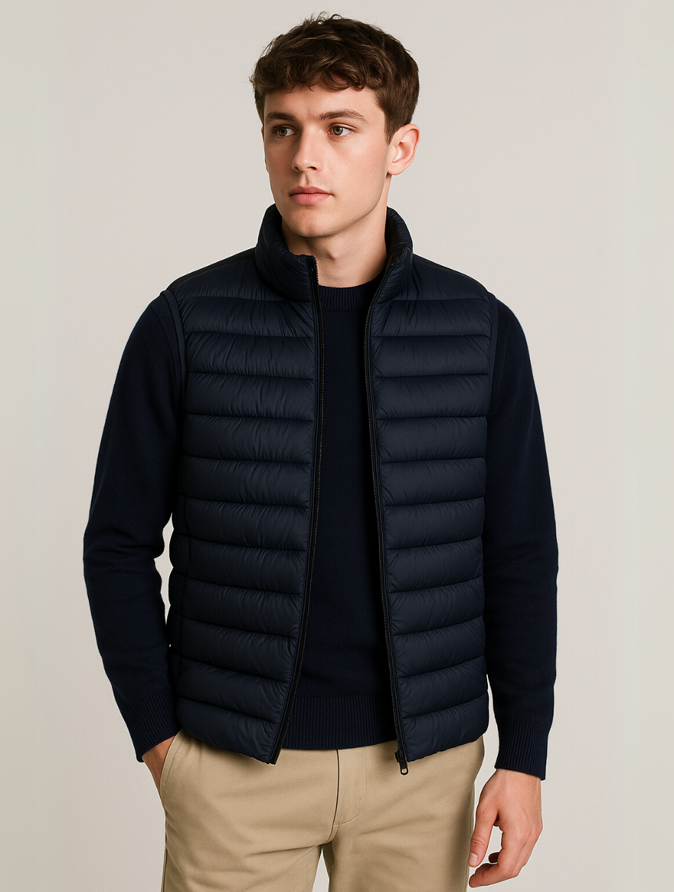 Bodywarmer för män minimalistisk design 6