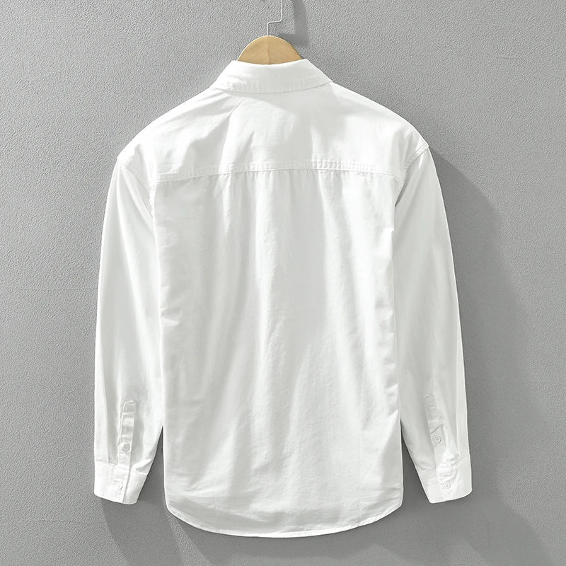 Mäns Skjorta Patchwork Avslappnad Bomull 4