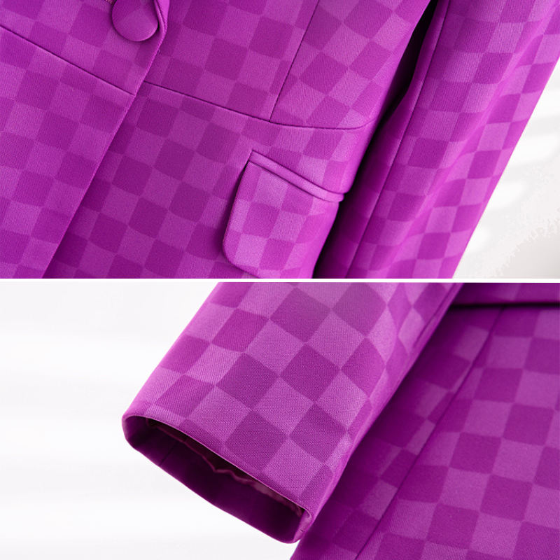 Dam Blazer med Rutig Design och Slim Fit 4