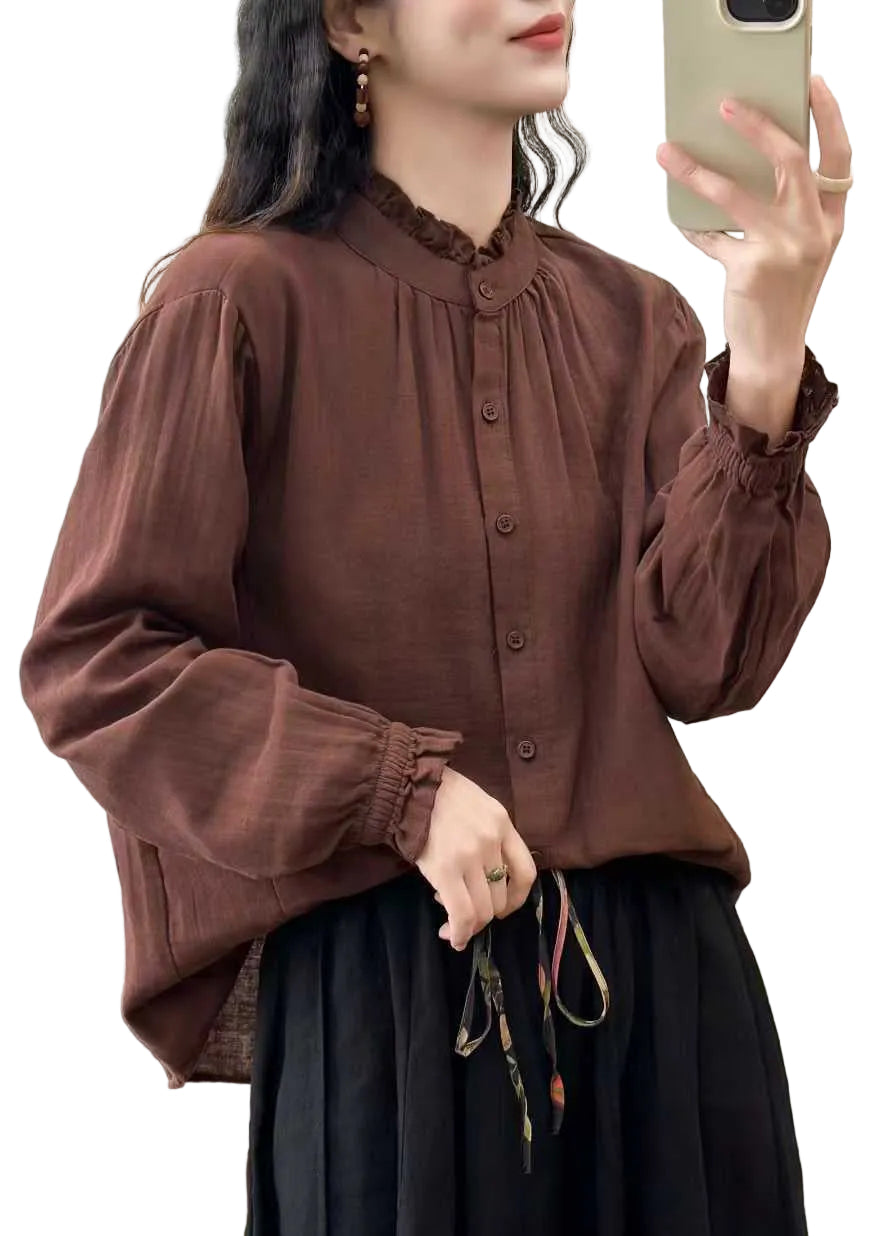 Dam Blus Oversized med Stativkrage för Vardags och Fest 0