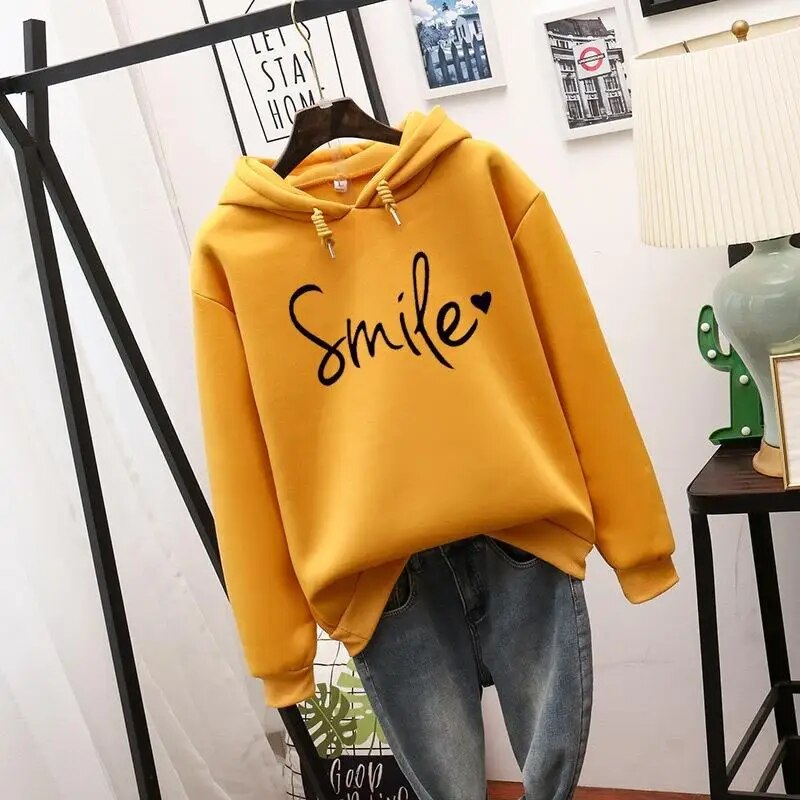 Dam Hoodie med Smile-Love Design 3