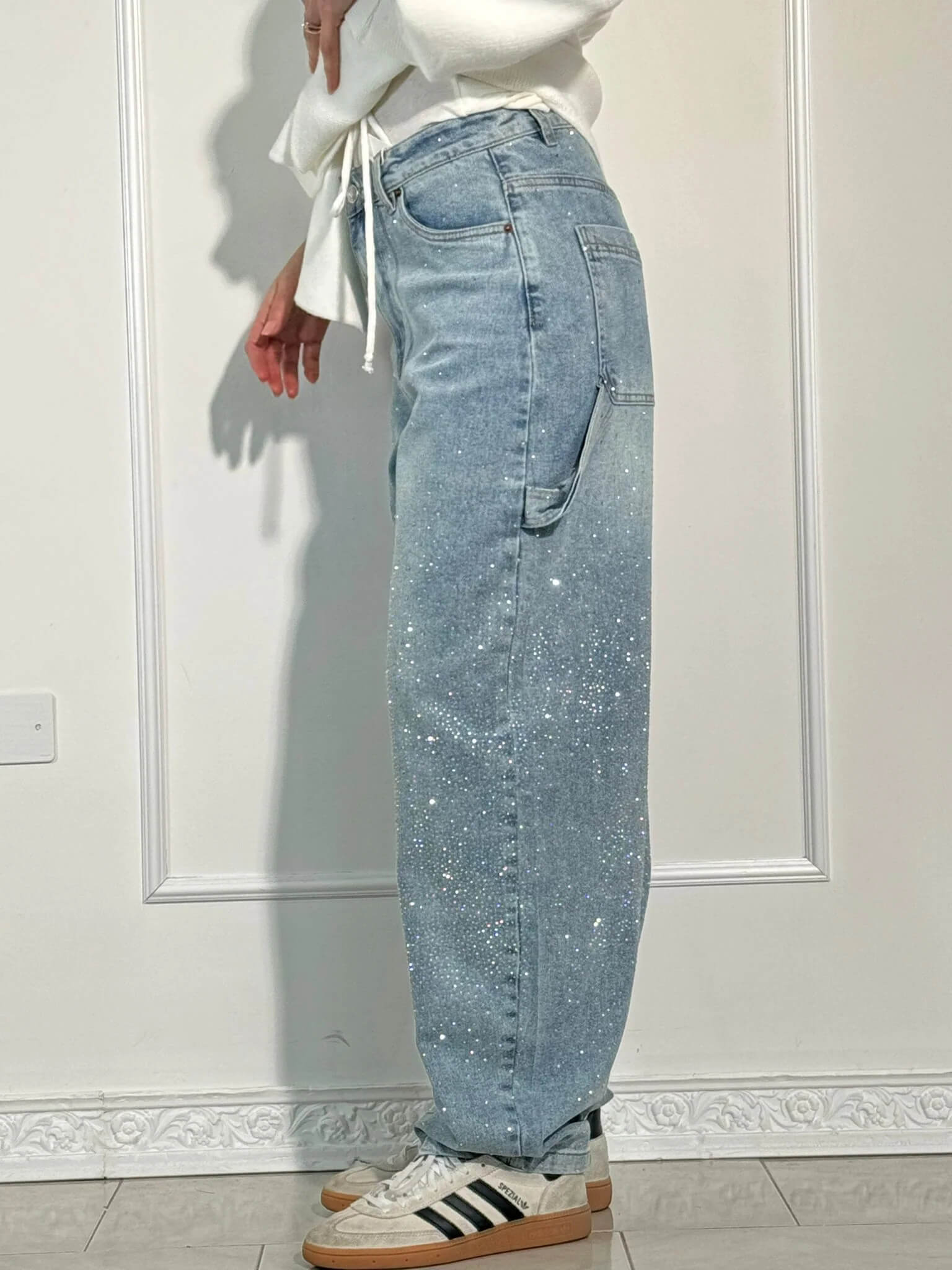 Dam Jeans med Diamantdetaljer 5