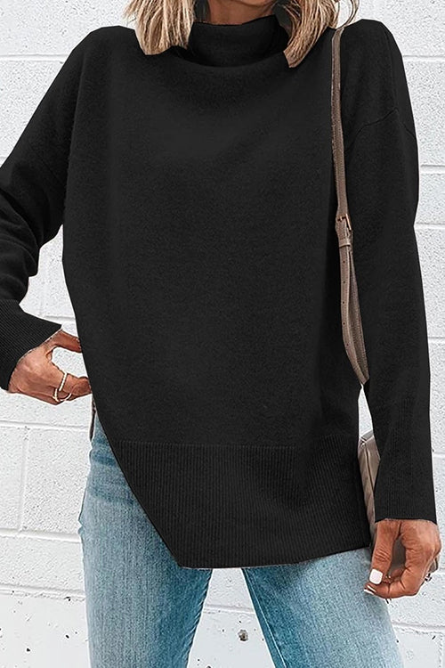 Dam Långärmad Turtleneck Tröja med Drop Shoulder 3
