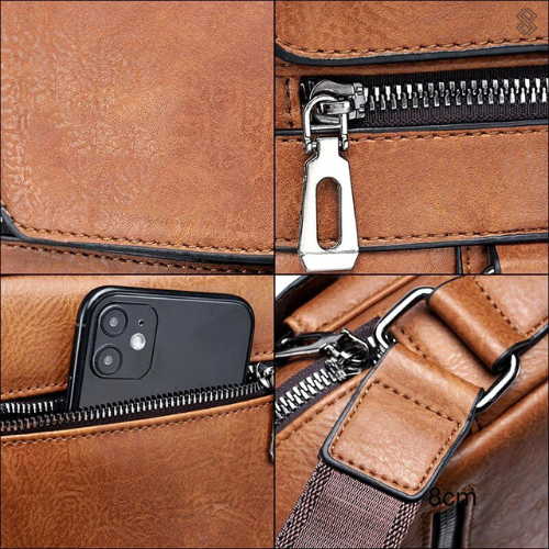 Dam Laptopväska Multifunktionell Axelväska PU-Läder 3