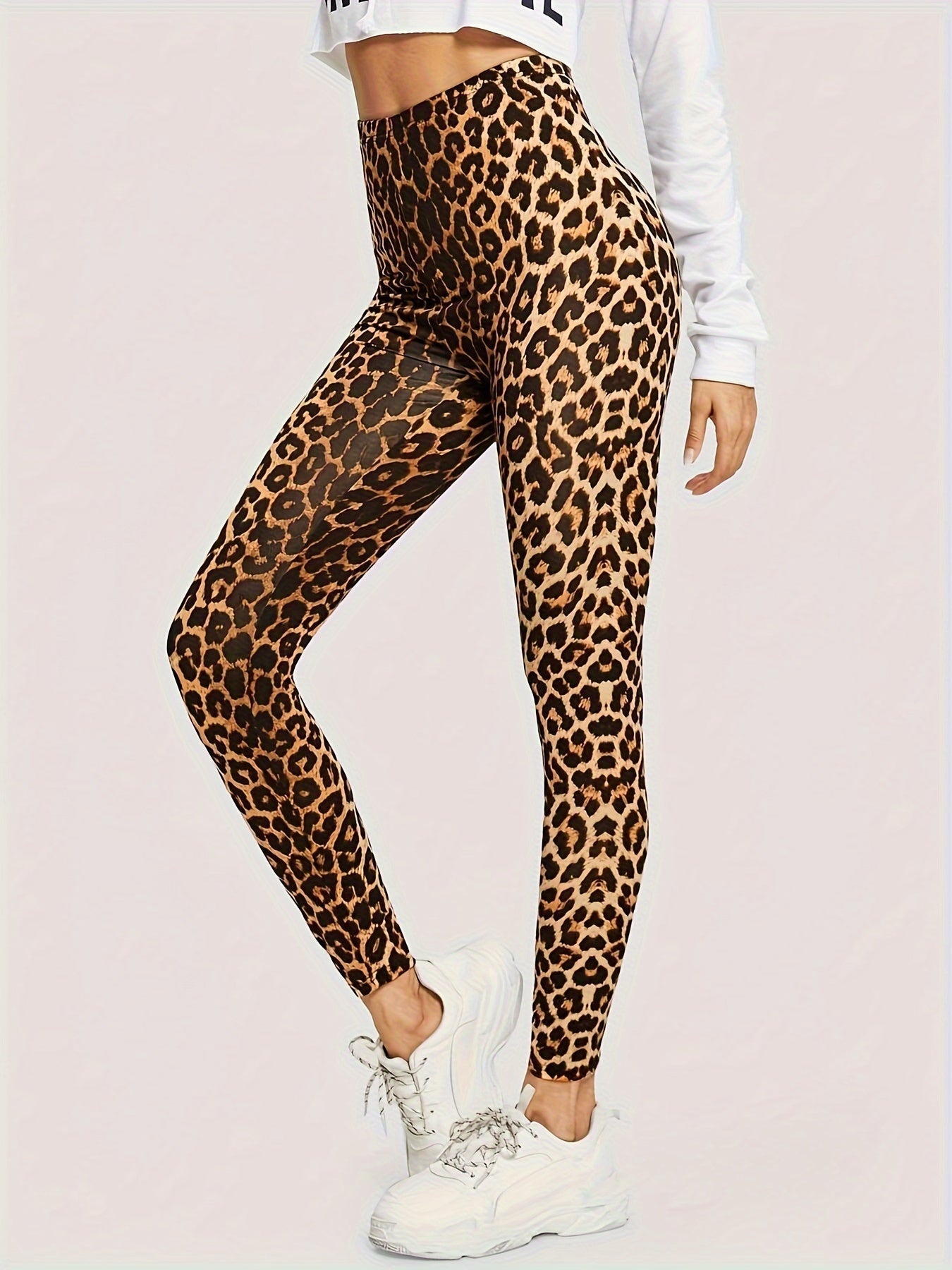 Dam Leggings med Luipaardprint och Stretchmaterial 3
