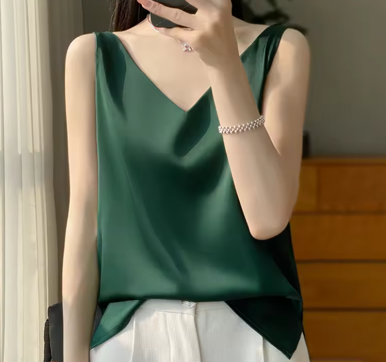 Dam Linne Ärmlöst Minimalistiskt 3