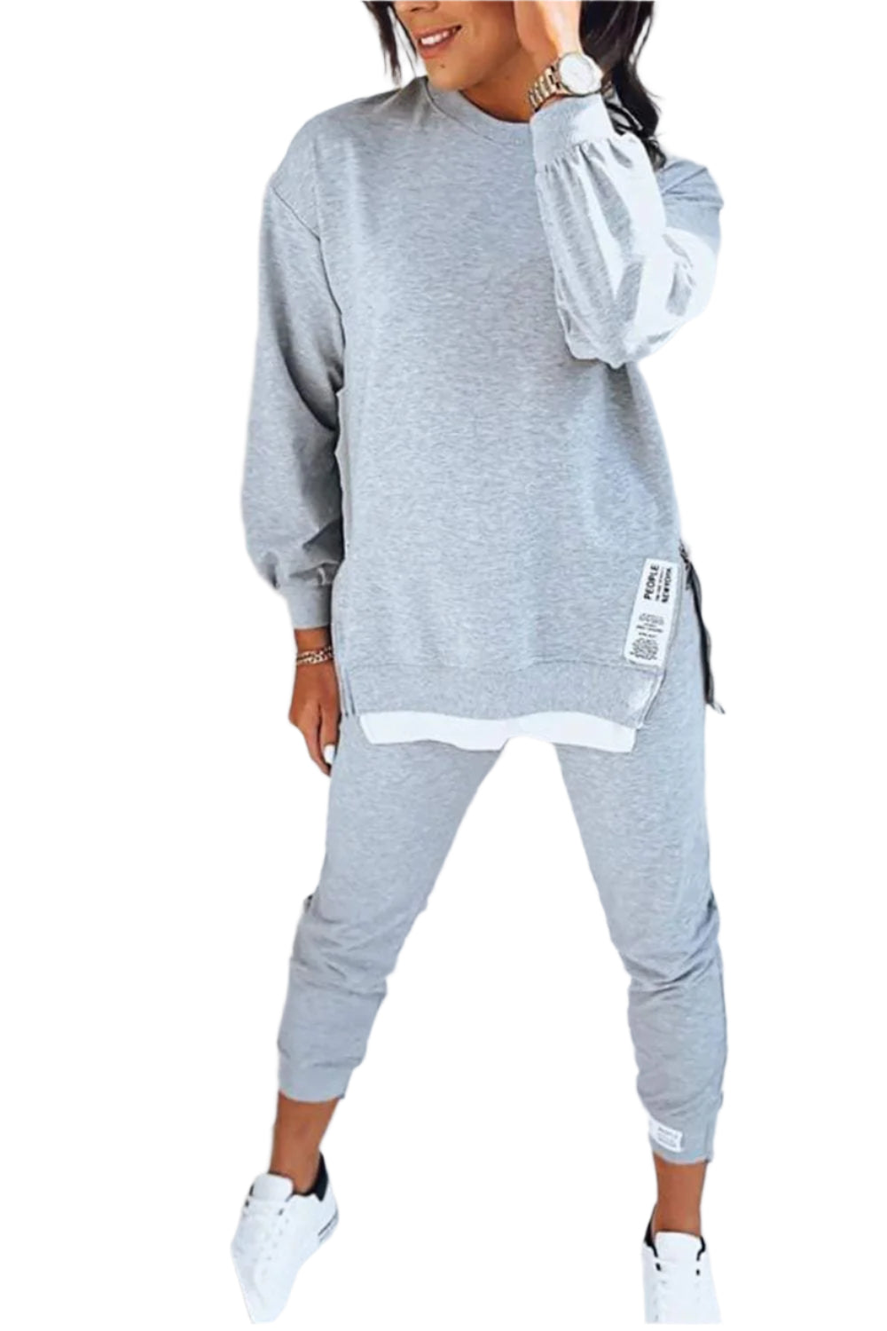 Dam Loungewear Set Bekväm Topp och Byxor 0