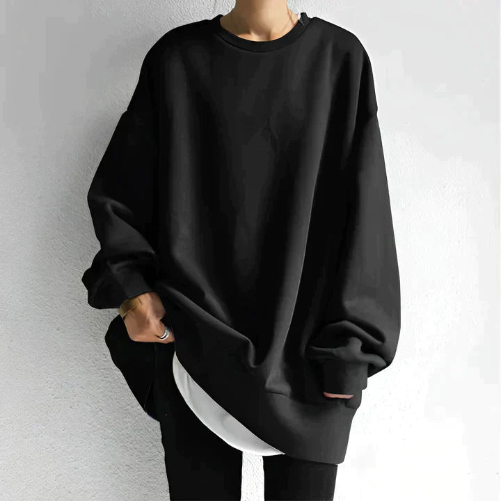 Dam Oversized Tröja Minimalistisk Mjuk Textil 1