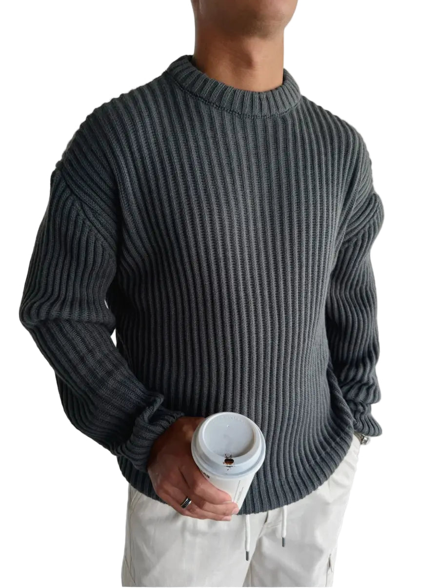 Dam Oversized Tröja Tungstickad 0