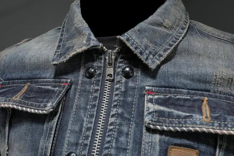 Dam Retro Denimjacka med Klassisk Stil 4