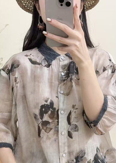 Dam Skjorta Oversized Med Tryck 3