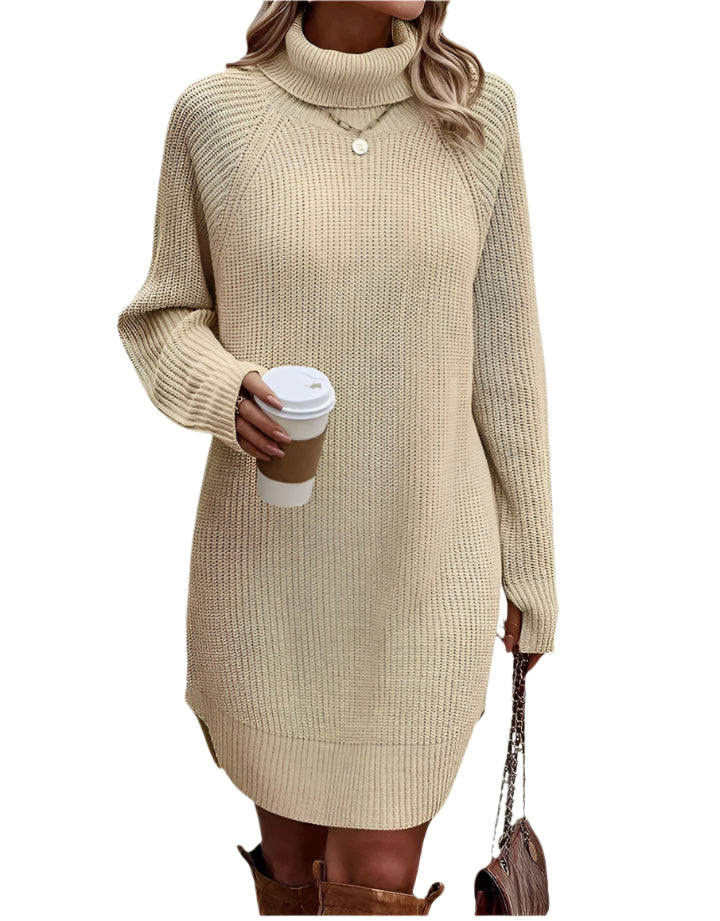 Dam Stickad Klänning Lång Ribbstickad Mjuk Textil 0