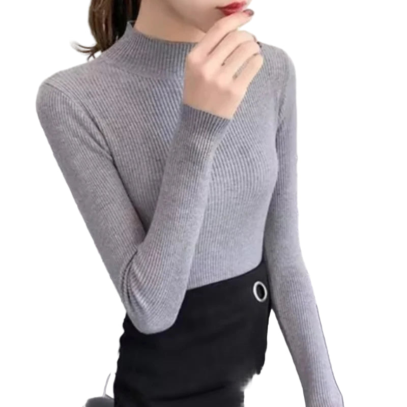 Dam Sweater Mock Neck Vintage Stickad 3