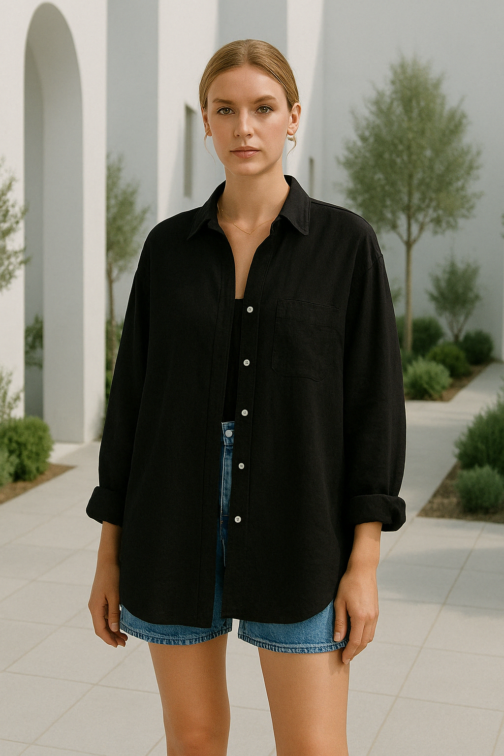 Dam T-shirt Alziend Öga Casual Stil Mjuk Material 2