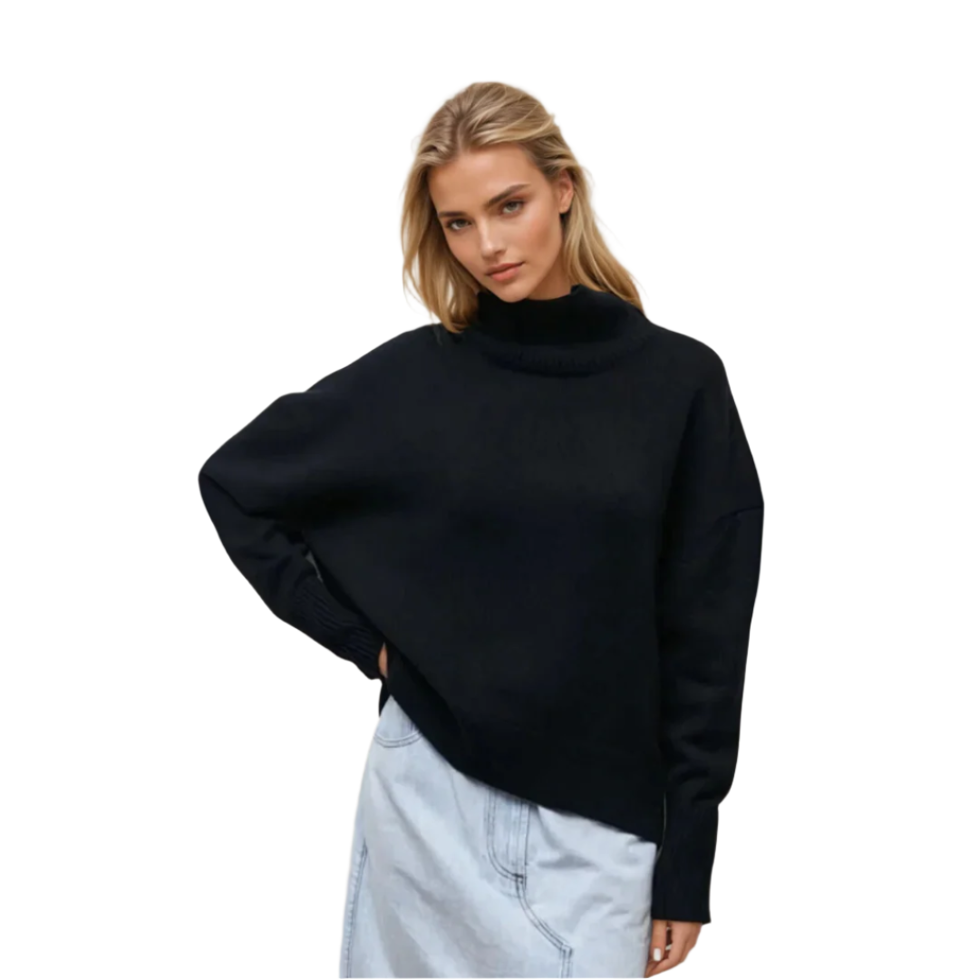Dam Turtleneck Pullover Elegant Mjuk Stickad 0