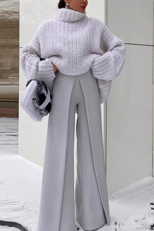 Dam Turtleneck Pullover Sweater med Drop Shoulder 2