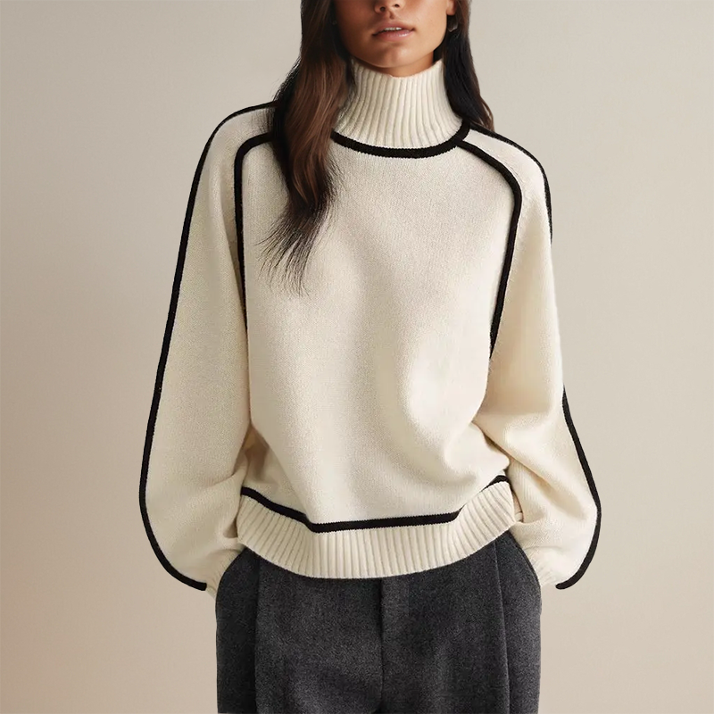 Dam Turtleneck Tröja Mjuk Cashmere Avslappnad Chic 6