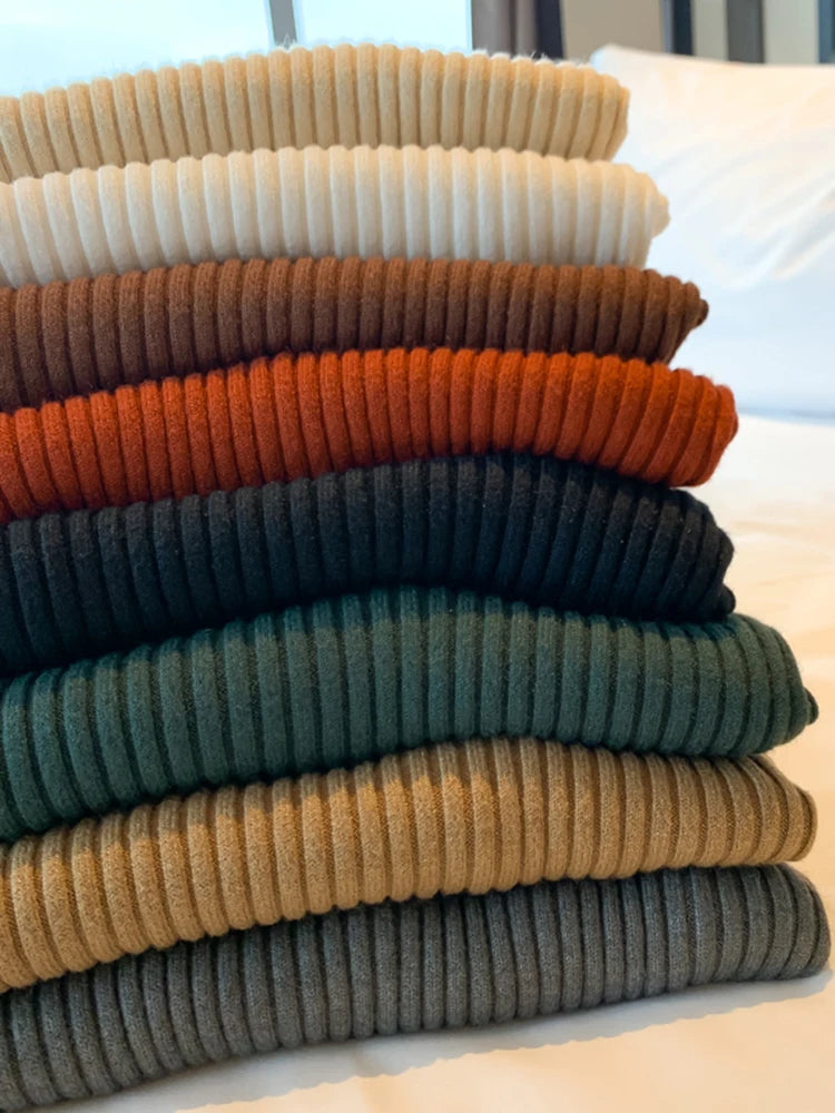 Dam Turtleneck Tröja Stickad Långärmad Casual 5