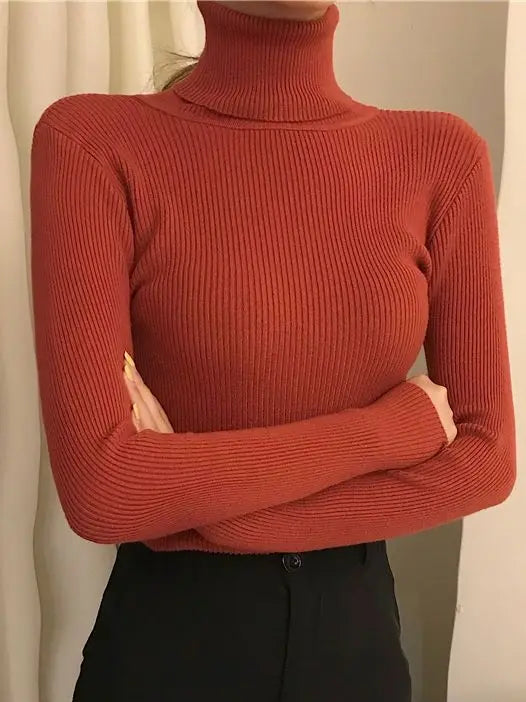 Dam Turtleneck Tröja Stickad Mjuk Pullover Cashmere 22