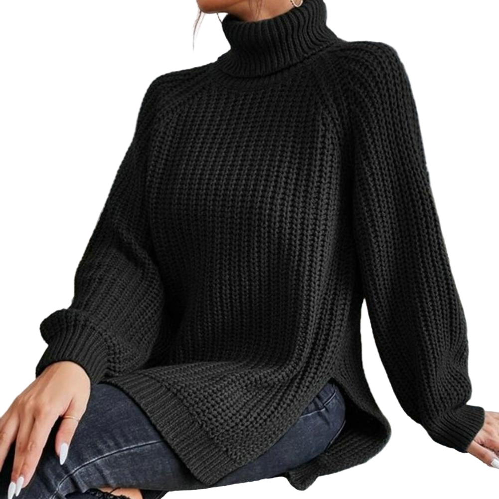 Dam Turtleneck Tröja i Bomullsjersey 0