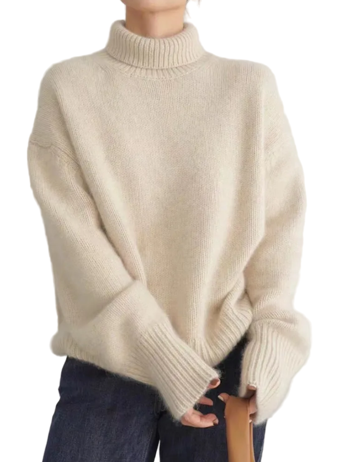 Dam Turtleneck Tröja i Kasjmir för Kalla Dagar 0