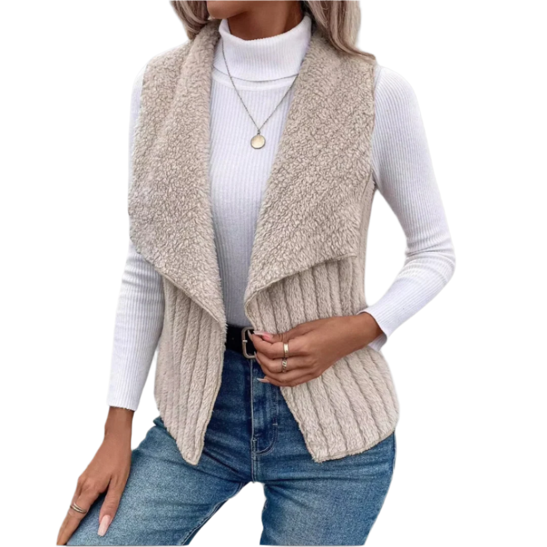 Damens Cardigan i Solid Färg med Notch Krage 0