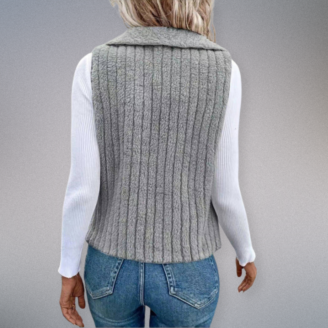 Damens Cardigan i Solid Färg med Notch Krage 2
