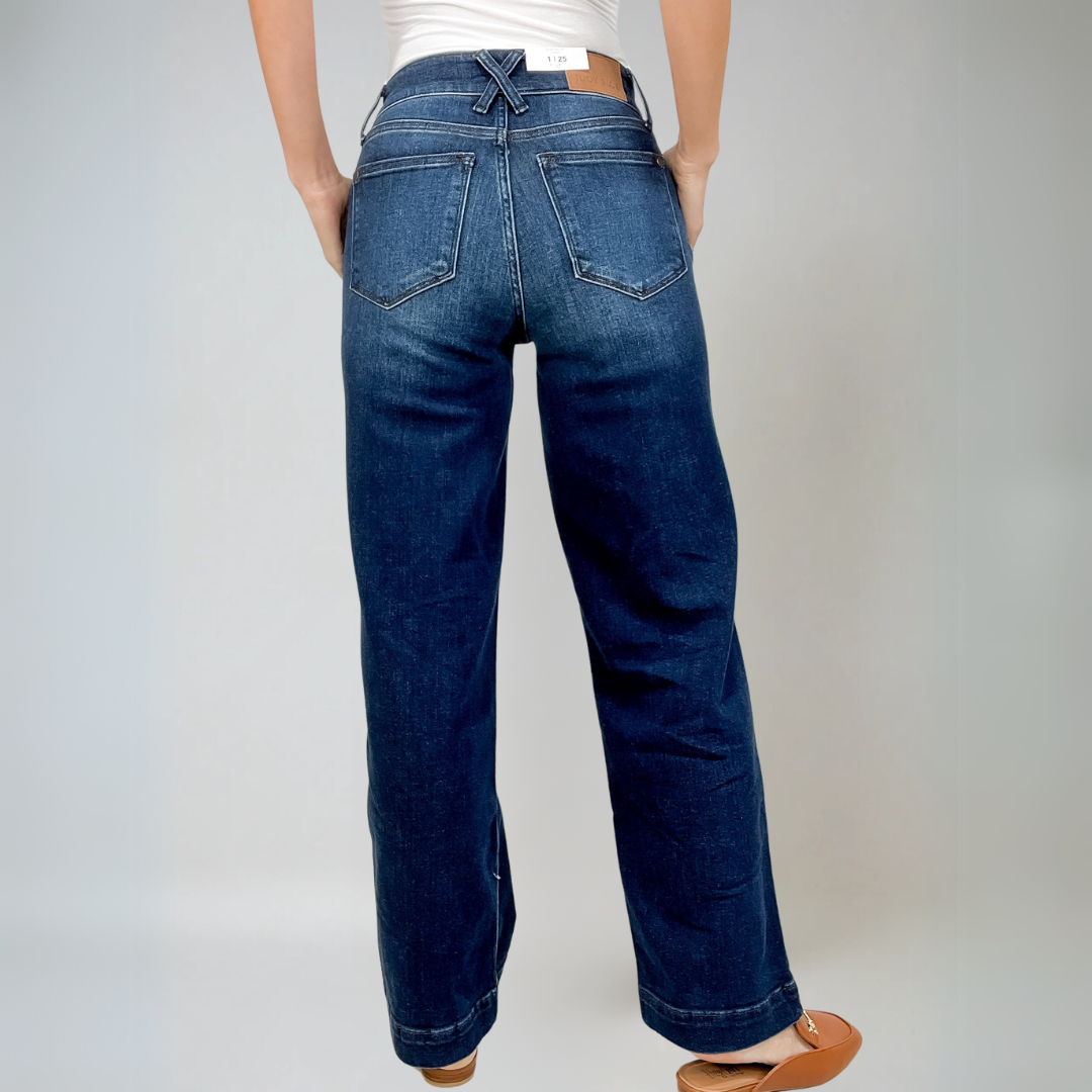 Damens Högmidjade Vida Jeans i Premium Denim 2
