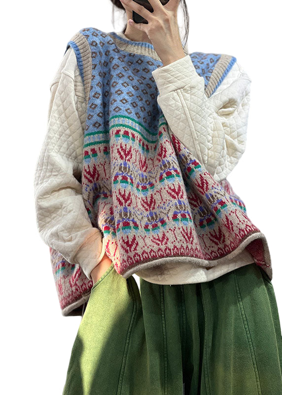 Damens Oversized Stickad Väst i Ullblandning 0