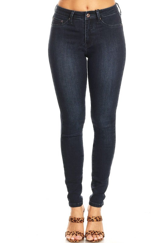 Damens Skinny Jeans Hög Midja Denim 0