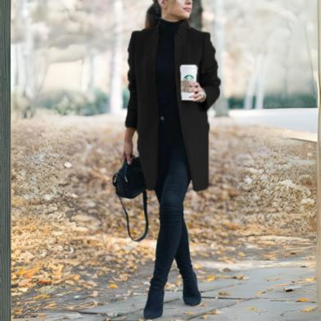 Damens Stehkragen Mantel Klassisk Design Vinter 1