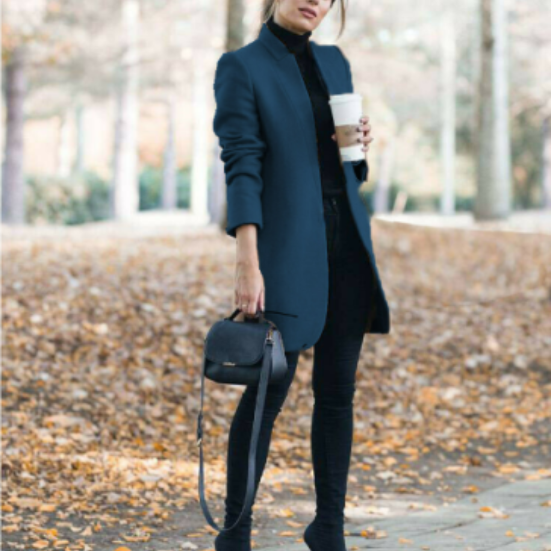 Damens Stehkragen Mantel Klassisk Design Vinter 9